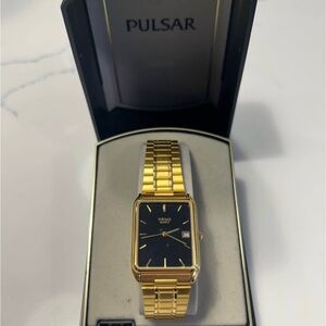 Pulsar Gold Watch with Black Dial
